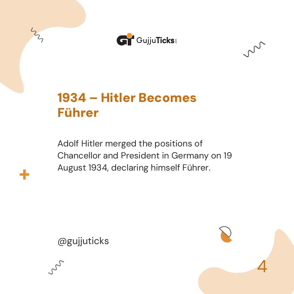 1934 – Hitler Becomes Führer