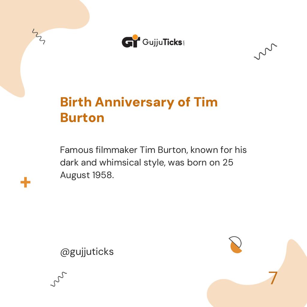 Birth Anniversary of Tim Burton