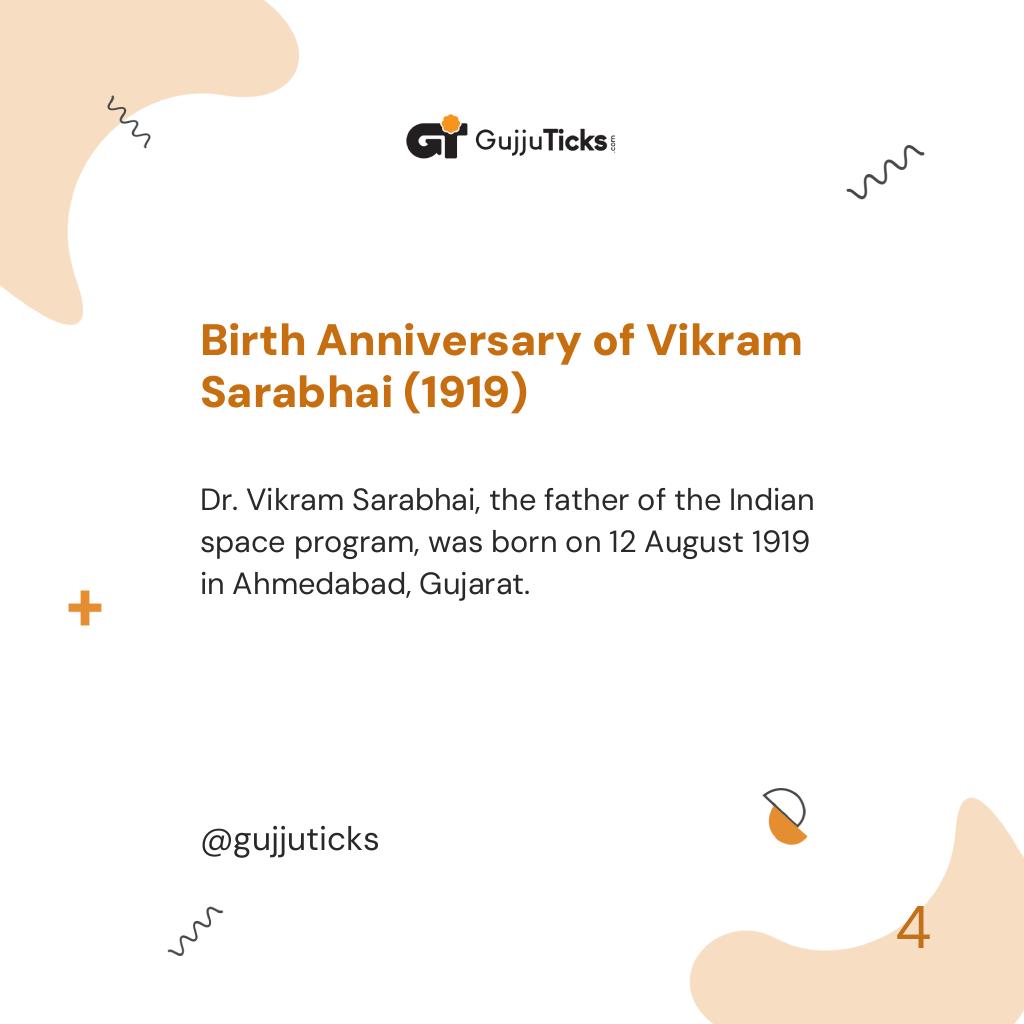 Birth Anniversary of Vikram Sarabhai (1919)