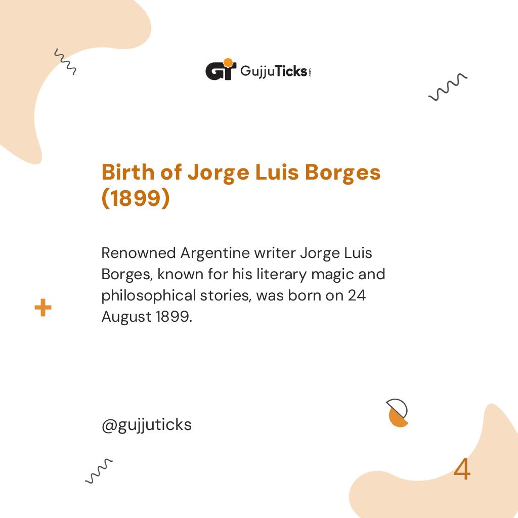 Birth of Jorge Luis Borges (1899)
