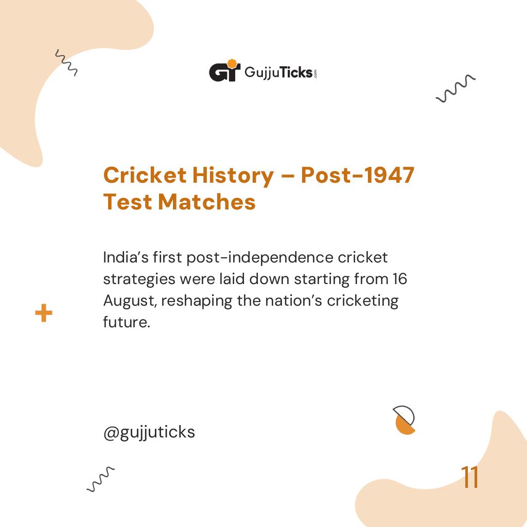 Cricket History – Post-1947 Test Matches