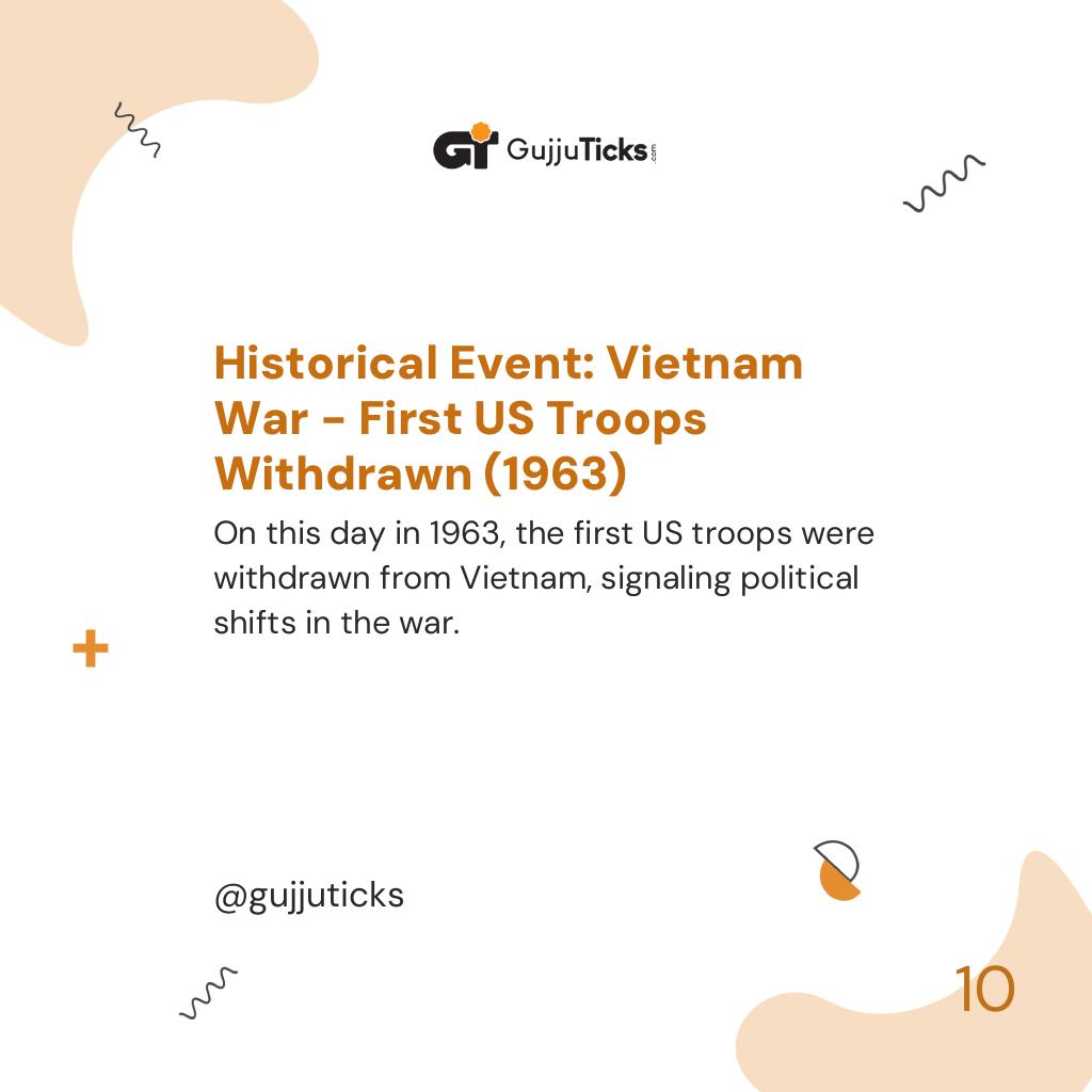 Historical Event: Vietnam War - First US Troops Withdrawn (1963)