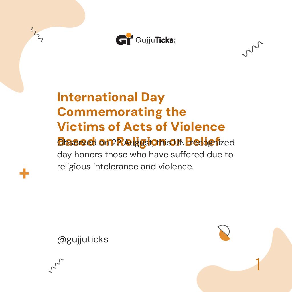 International Day Commemorating the Victims of Acts of Violence Based on Religion or Belief