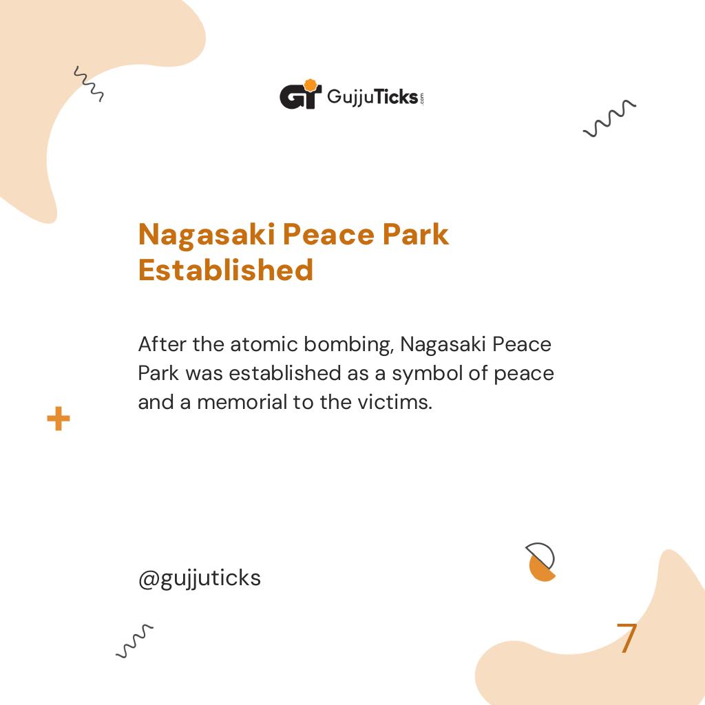 Nagasaki Peace Park Established