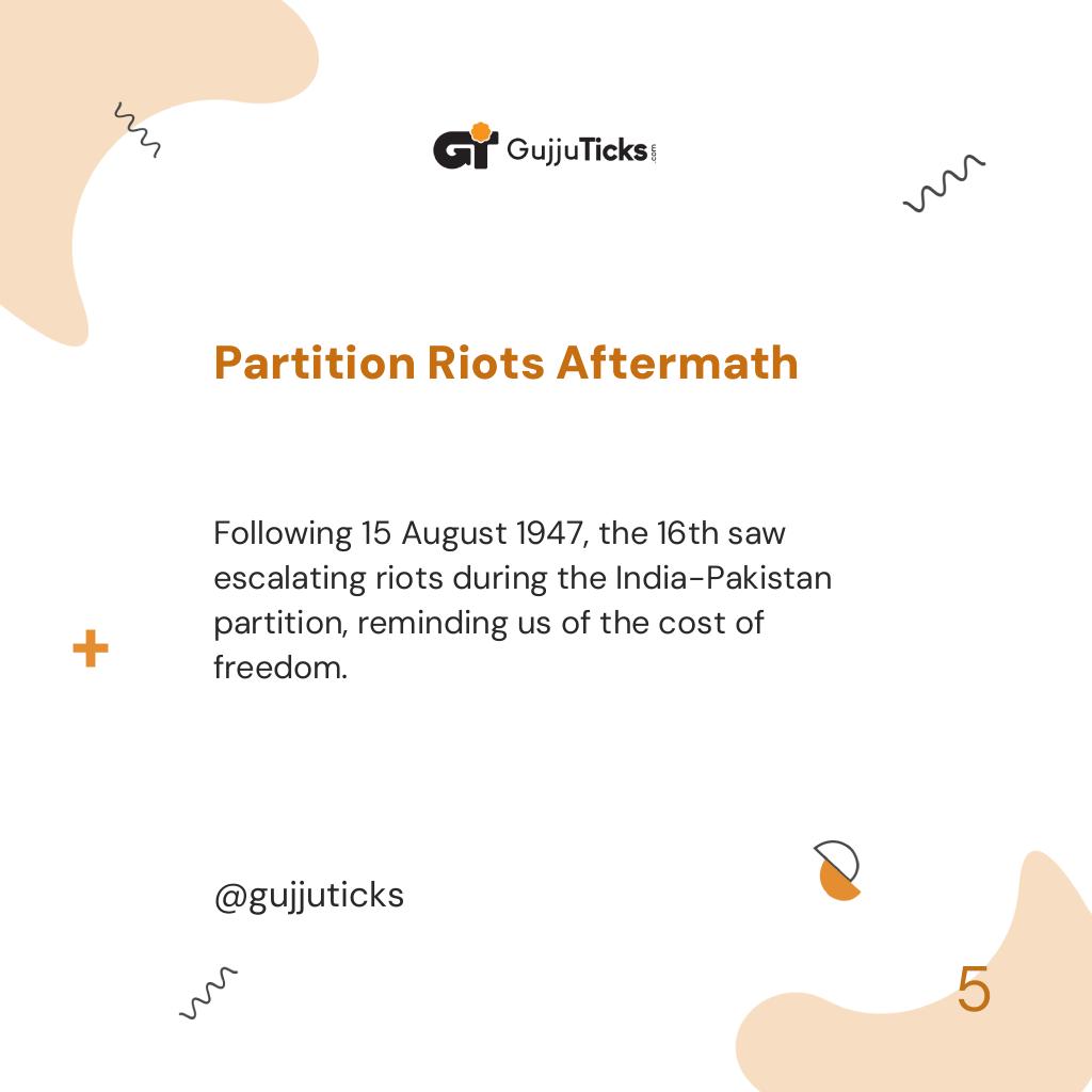 Partition Riots Aftermath