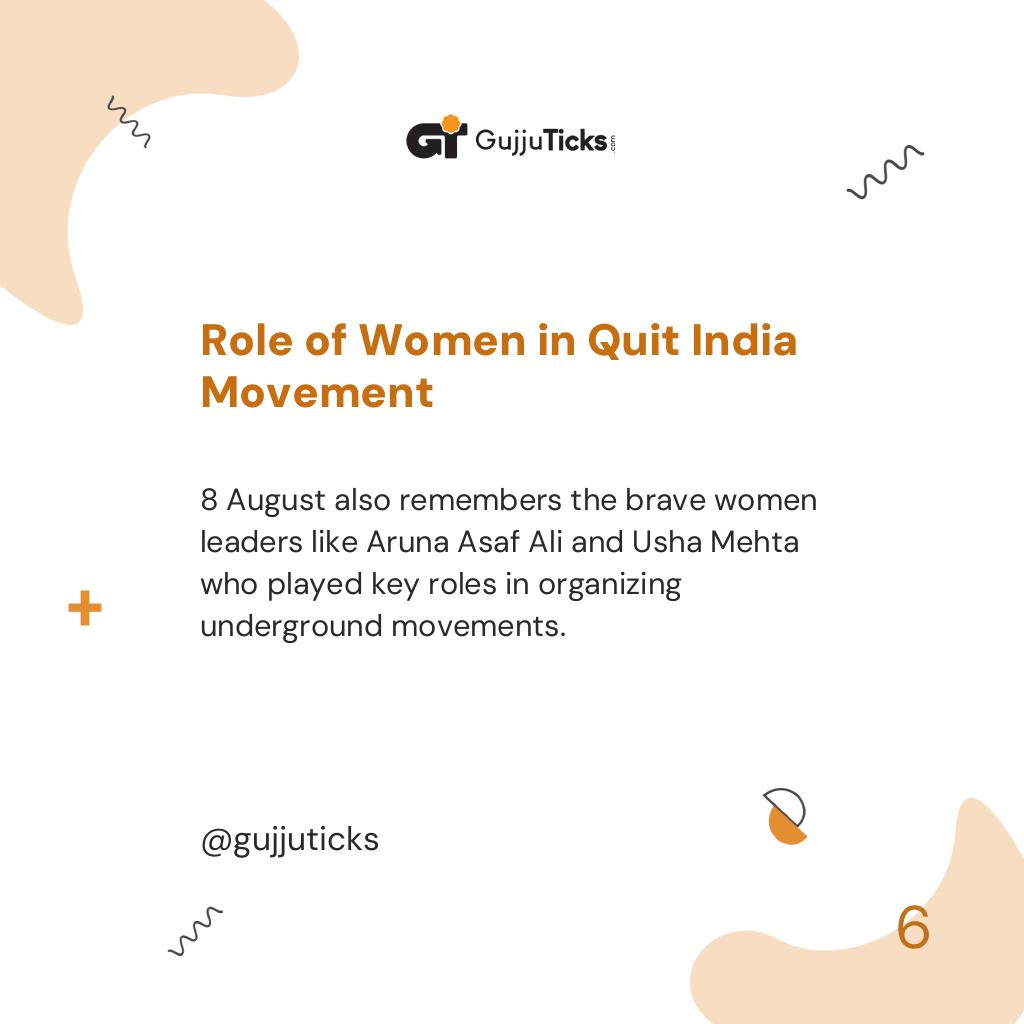 Role of Women in Quit India Movement