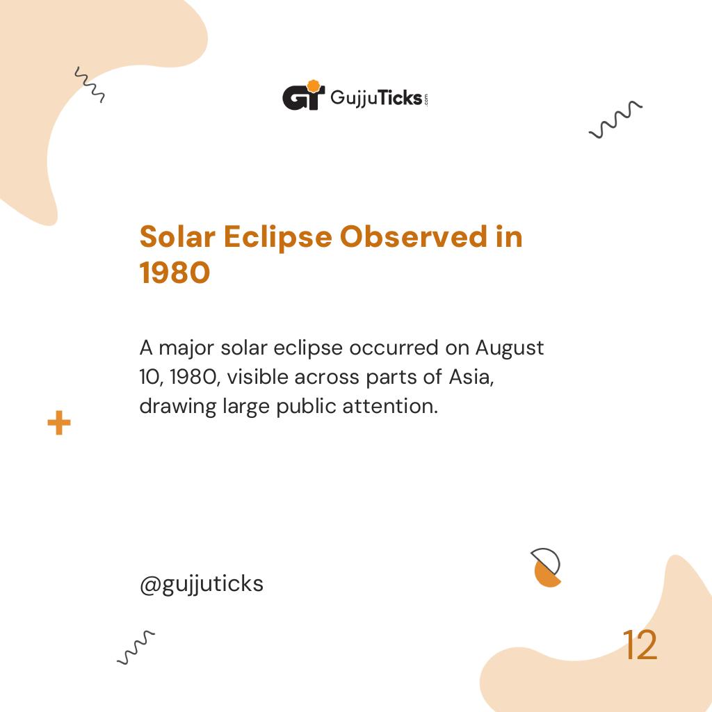 Solar Eclipse Observed in 1980