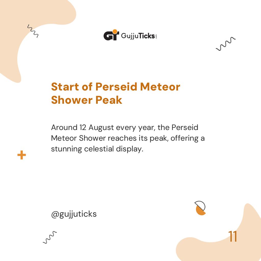 Start of Perseid Meteor Shower Peak
